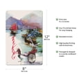 thumbnail image 2 of Hong Kong - China - SAS Scandinavian Airlines System - Rickshaw Junk Sail Boats - Vintage Airline Travel Poster by André Crab c.1992 - 8 x 12 inch Vintage Metal Tin Sign, 2 of 4