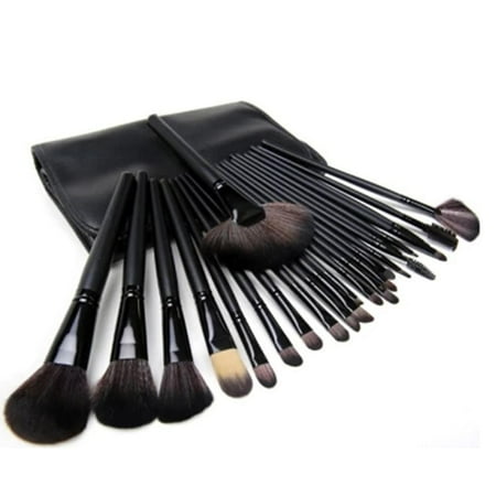 Slant Face Pouch - Salon-Grade Cosmetic Brush Set For Face Eyeliner Blush Contour With Pouch (24 Units)