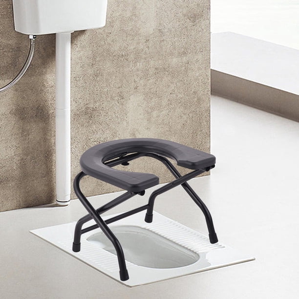 Asiento de inodoro plegable Silla cómoda Antideslizante Usos múltiples Cómodo Fácil de lavar Asiento de inodoro en cuclillas para ancianos Asiento de Altura 30cm