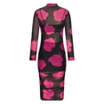 thumbnail image 6 of Virmaxy Womens Summer Dresses Alluring Skirt Set Short Sleeve Tight Printed Mesh Dress Plus Small Vest Plus Skirt Three Piece Set Hot Pink Xs, 6 of 6