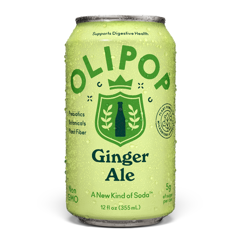 OLIPOP Prebiotic Ginger Ale, 12 fl oz, 4 Pack, Supports Digestive