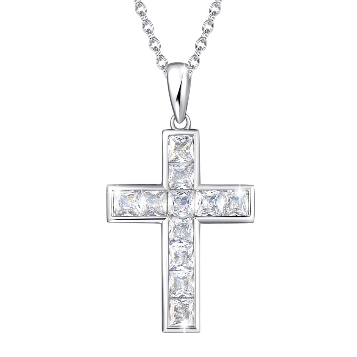 FANCIME White Gold Plated 925 Solid Sterling Silver CZ Cubic Zirconia ...