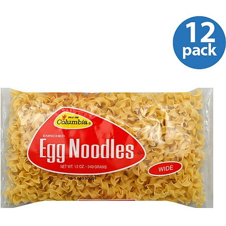 Columbia Wide Enriched Egg Noodles, 12 oz, (Pack of 12)