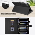 thumbnail image 4 of for iPad Pro 11 inch (2025 M5/2024 M4) Case, Rhombus Pattern Multiple Viewing Angles Stand Slim Folio Cover (Black), 4 of 6