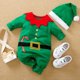 thumbnail image 1 of Peleles para niños y niñas, disfraz de Año Nuevo para bebés, monos rojos de Papá Noel y sombreros, 2 uds., trajes de algodón para recién nacidos de 0 a 24 meses, 1 of 4