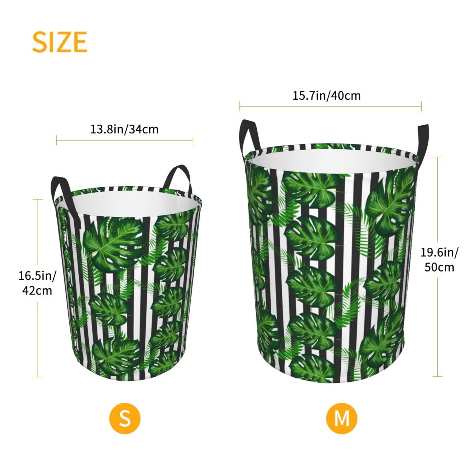 Large Laundry Basket with Handles - Palm Greenery Kids Baby Dirty Clothes Laundry Hamper for Bedroom Aesthetic