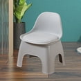 thumbnail image 5 of Kumdkd Plastic Backrest Stool for Kids - 15.7x12.5x10.2in Thickened Household Chair with Reinforced Base, Gray, Detachable & Easy Clean, 5 of 6