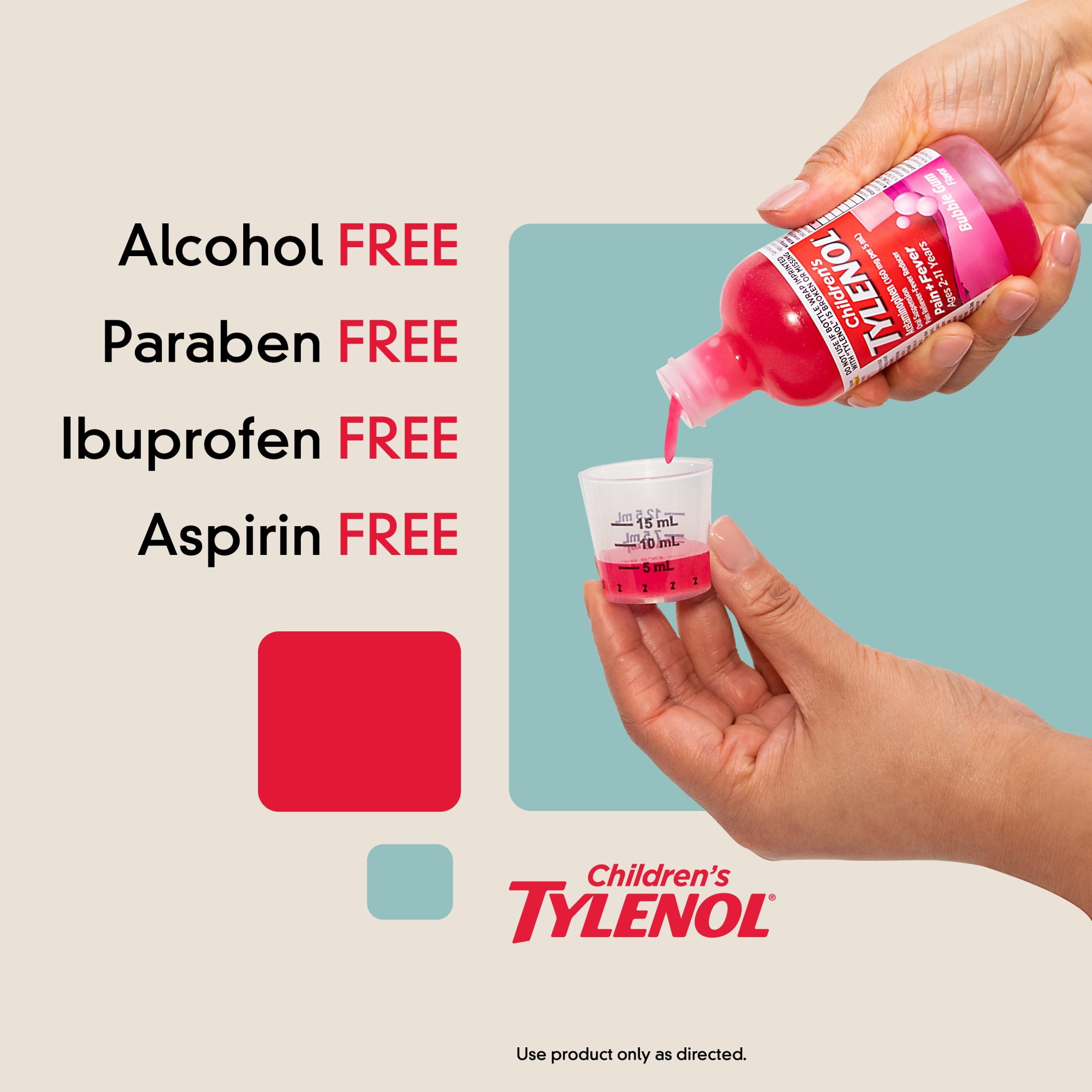 (3 pack) Children’s Tylenol Pain + Fever Relief Medicine, Bubble Gum, 4 fl. oz