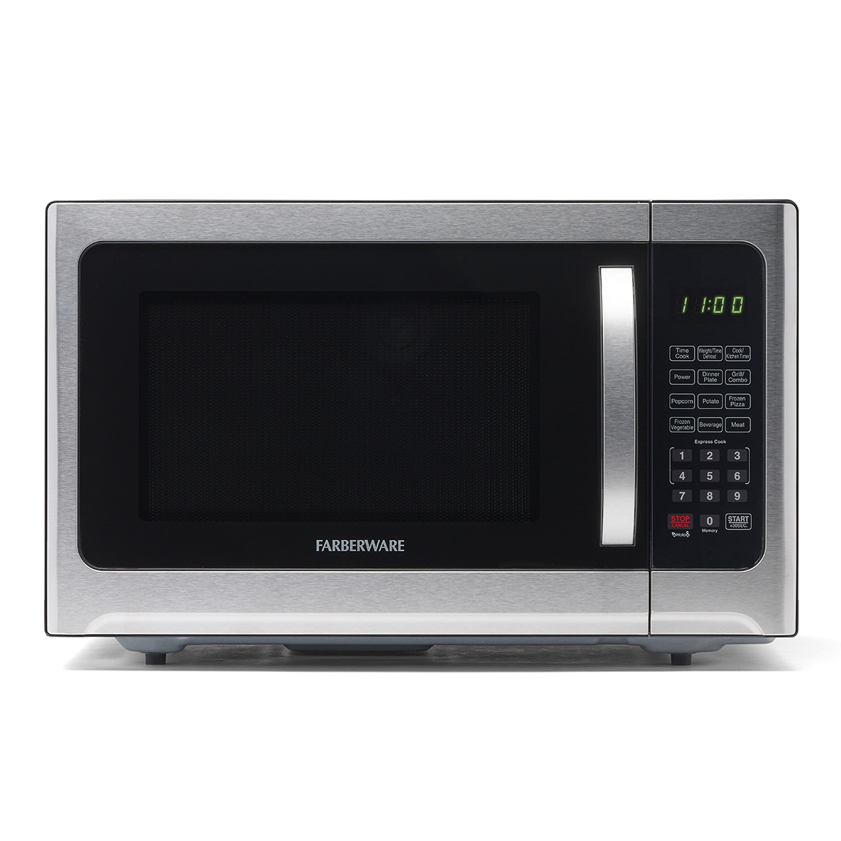 Farberware 1.2 cu ft Microwave Oven, 1000W Compact Microwave Oven with LED Display, Stainless Grill