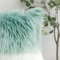 thumbnail image 3 of Luxury Mongolian Fluffy Faux Fur Series Square Decorative Throw Pillow Cusion for Couch, 20" x 20", Blue/White, 2 Pack, 3 of 7