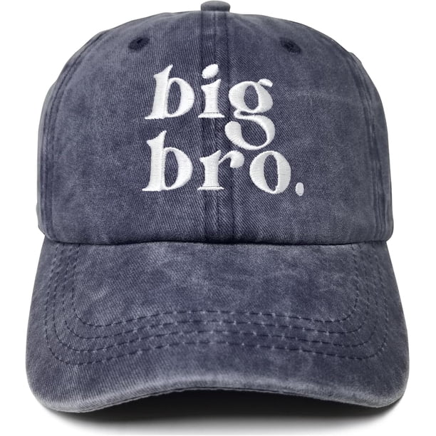 Gorra de béisbol Big Bro gorra de padre lavada en tono azul marino gorra para niños con bordado frontal