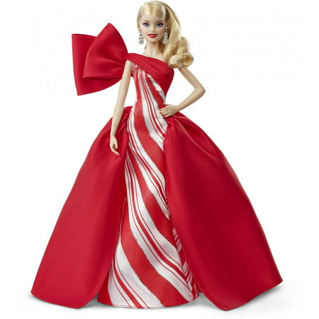 Barbie 2019 Holiday Doll, Blonde Curls with Red & White (Best Bouncers For Babies 2019)