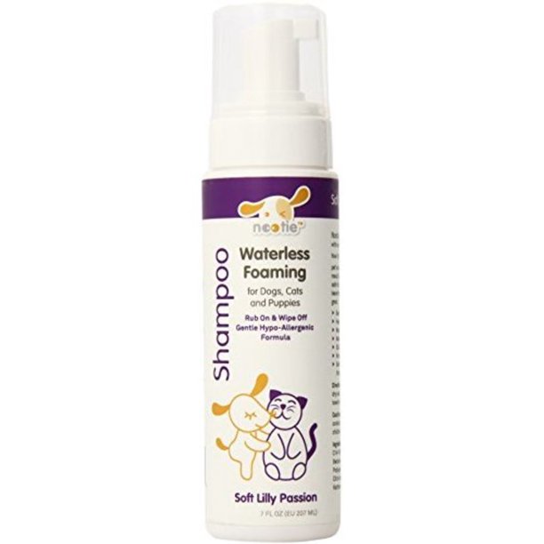 Nootie Foaming Waterless Shampoo for Dogs and Cats, 7Ounce, Soft Lily