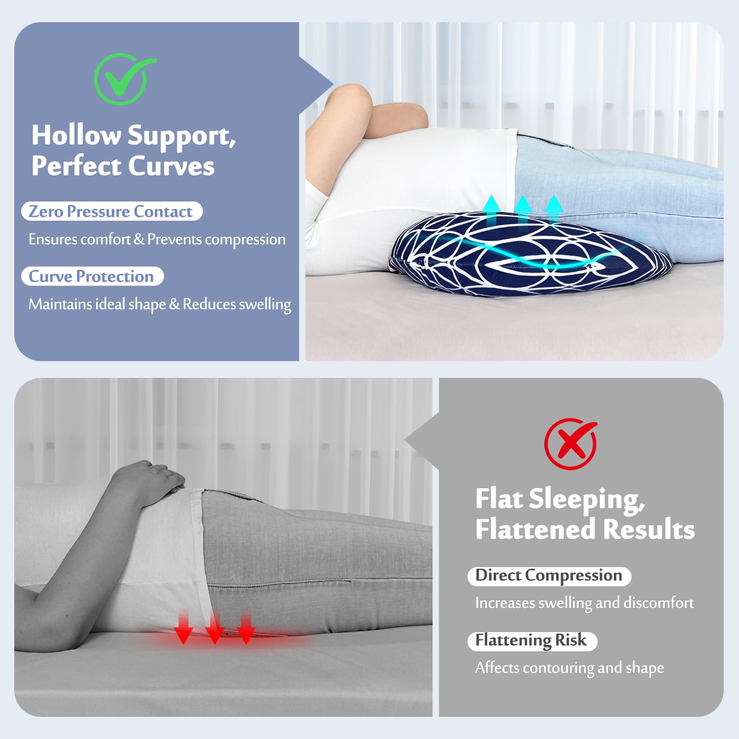BBL Pillow After Surgery Brazilian Butt Lift Pillow Post Surgery Recovery for Sitting Sleeping Driving Booty Butt Pillow for Woman Lumbar Back Cushion Seat Foam