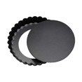 thumbnail image 2 of Cake tin, tart tin with liftable bottom, non-stick quiche tin small round (4 pcs), pie tin, carbon steel tart tin (9.8 cm), 2 of 3