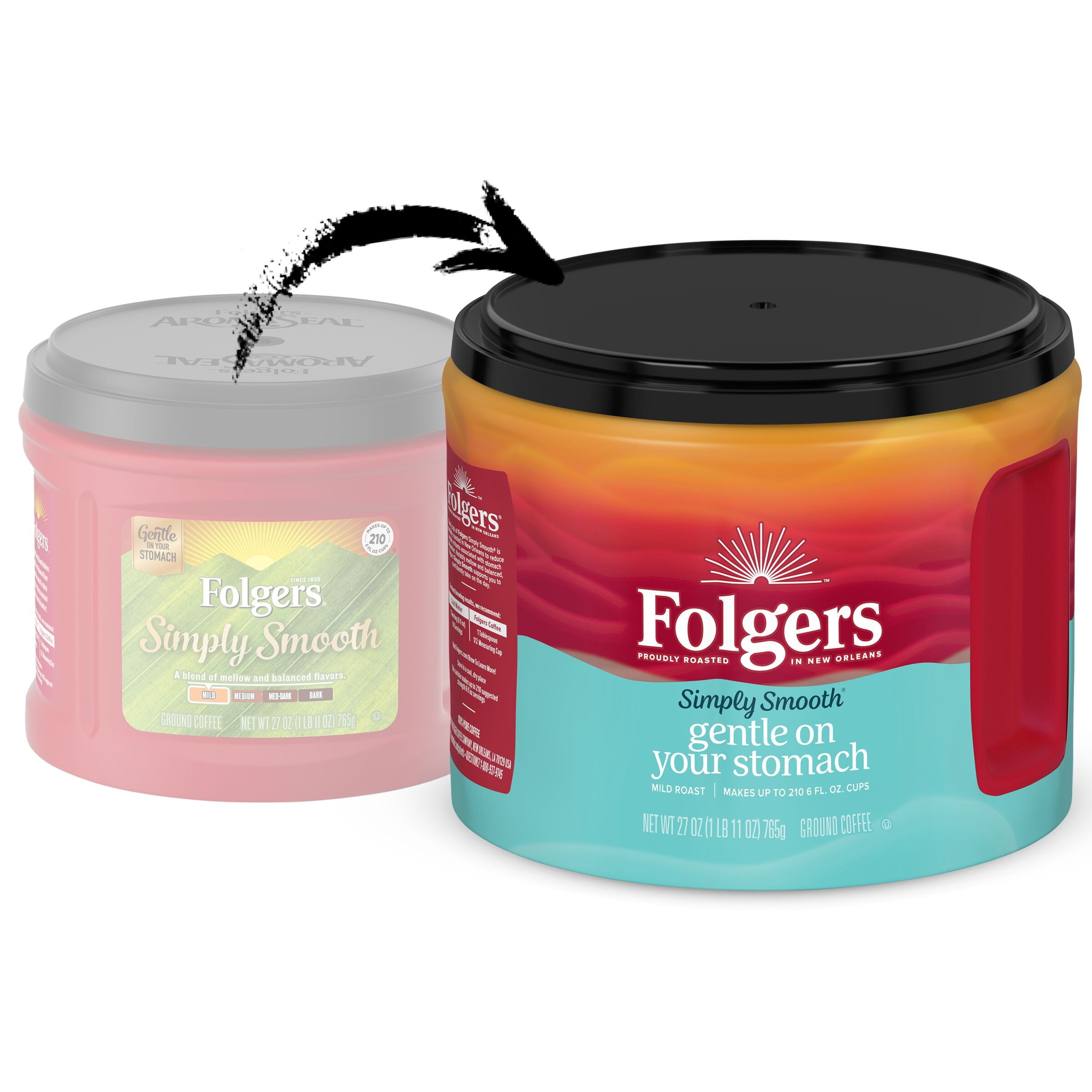 Folgers Simply Smooth Mild Roast Ground Coffee - 27 Oz