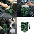 thumbnail image 7 of Jeiento St. Patrick's Day 14 PCS Car Seat Cover Set with Steering Wheel Cover Seat Belt Covers Waste Bin Center Console Pad Green Leaves Rear View Mirror Cover Handbrake Cover Set Coasters for Truck, 7 of 7