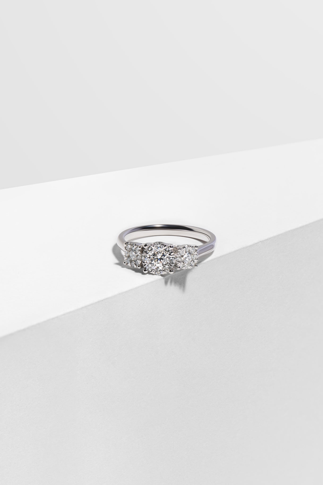 Forever Facets 5/8 CT TW Lab Grown Diamond Ring in Platinum over Sterling Silver, Adult Female