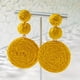 thumbnail image 2 of Elegant & Creative Vacation Style Raffia Braided Round Dangle Earrings - Perfect Gift for Women & Girls!, 2 of 5