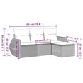 thumbnail image 5 of vidaXL 4 Piece Garden Sofa Set with Cushions Black Poly Rattan, 5 of 5