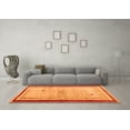 thumbnail image 3 of Ahgly Company Indoor Round Abstract Orange Modern Area Rugs, 7' Round, 3 of 4