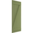 thumbnail image 2 of Ekena Millwork 21 1/2"W x 32"H True Fit PVC Four Board Joined Board-n-Batten Shutters w/Z-Bar, Moss Green (Per Pair - Hardware Not Included), 2 of 8