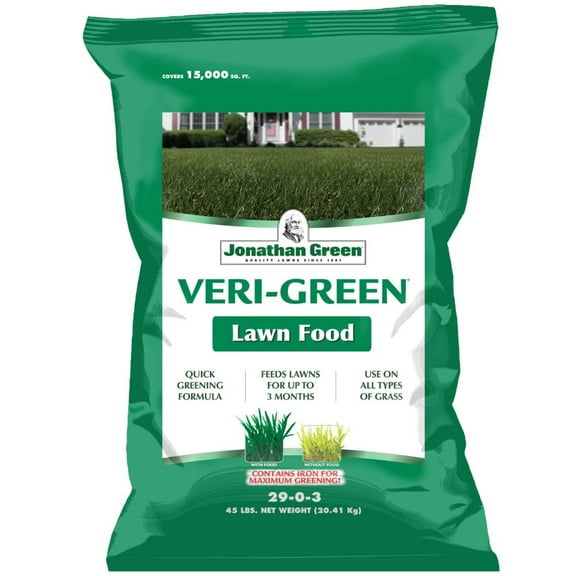 Jonathan Green Veri-Green Lawn Food - 29-0-3 Grass Fertilizer - 1 Pack, 15,000 Sq. Ft.