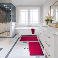 thumbnail image 2 of ComfiTime 2 Piece Bathroom Rugs Set – Thick Memory Foam, Non-Slip Bath Mat, Soft Plush Velvet Top, Ultra Absorbent, Small, Large & Long Rugs for Bathroom Floor, Burgundy, 22*42, 2PCS, 2 of 12