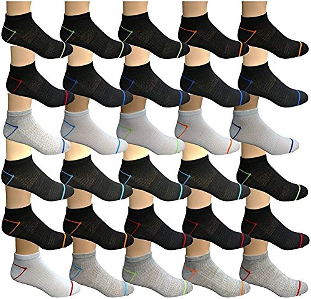 Wholesale Socks Deals 30 Pairs of WSD Mens Ankle Socks, No Show