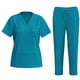 thumbnail image 2 of Penkiiy Scrubs para mujer-Stretch Scrub Top& Pantalones de carga con múltiples bolsillos, 2 of 9