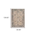 thumbnail image 3 of 8' X 11' Ivory Blue Gold And Grey Oriental Power Loom Stain Resistant Area Rug, 3 of 7