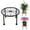 Black#28, variant on Wavy Rimmed Faux Ceramic Plastic Planter, 5.71x4.53x2.75 Inch Round Flower Pot with Matching Base Tray for Indoor Outdoor Gardening, 1-Pack
