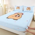 thumbnail image 4 of Erosebridal Cartoon Animal Capybara Bed Sheets,Cute Rodent Animal King Sheets For Kids Boys 4 Pieces, 4 of 6