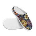 thumbnail image 3 of Haiem Colorful Compasses Print Women's Fuzzy Memory Foam House Slipper Cozy Home Footwear Non-slip Winter Slippers-37/38, 3 of 7
