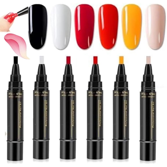 Nail Polish Pen 3 in 1 Nail Art Brush for Dotting Drawing Painting DIY Kit, A-E Sets