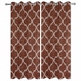 thumbnail image 4 of Outdoor Curtains for Patio Waterproof Moroccan Texture Indoor/Outdoor Curtain Tiebacks Retro Brown Linen Privacy Curtain Sun Block Grommet Drapes for Pergolas Gazebo Porch 2 Panel 54x108 Inch, 4 of 9