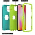 thumbnail image 6 of Xhy iPhone 14 Plus Case with Screen and Lens Protector Military Grade Heavy Duty Protection 3 in 1 Shockproof Armor Rugged Durable Detachable for iPhone 14 Plus 6.7 inch 2022 Phone -Green+Yellow, 6 of 6