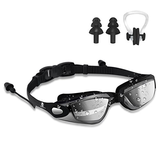 Galulas Mirror Coated Swim Goggles with Interchangeable Nose Pieces Galulas Mirror Coated Swim Goggles with Interchangeable Nose Pieces