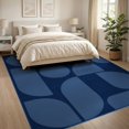 thumbnail image 3 of ODIKA 8'x10' Washable Area Rug Deep Blue Geometric Balance and Design Elegant Symmetrical Abstract Shapes in for Living Room, Under Sectional, Family , Durable, Non-Slip, 3 of 7