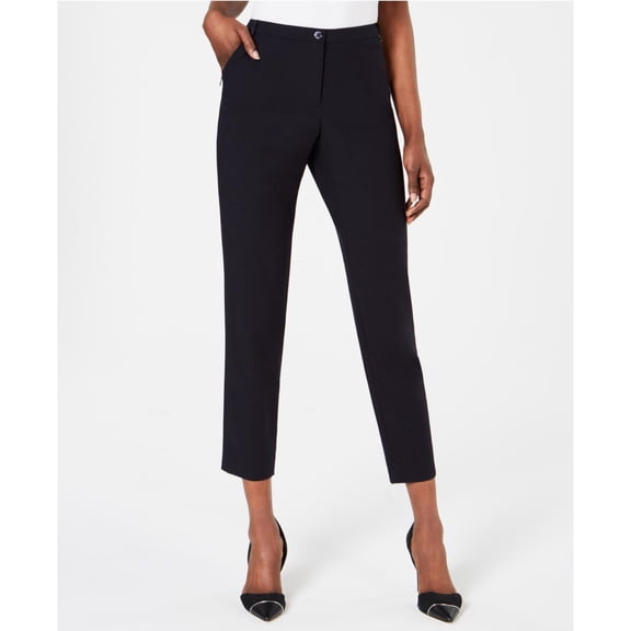 Calvin Klein Womens Slim Fit Casual Trouser Pants, Black, 8