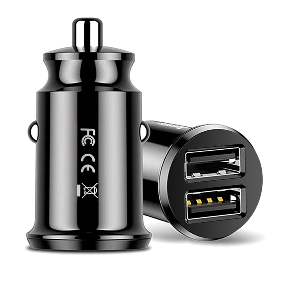Retrok 1pc Car Dual USB Car Cigarette Lighter Adapter Fast 5V/3A