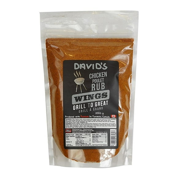 David’s Condiments Chicken & Wings Dry Rub - 250g (8.8oz) | Mild Smoky Heat, Packed with Umami Flavour