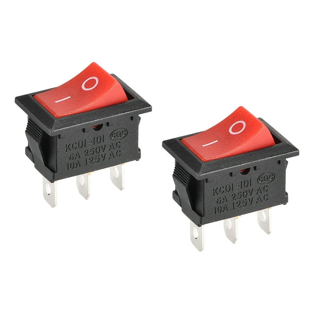 Unique Bargains Mini Boat Rocker Switch Red Toggle Switch for Boat Car Marine 3pins ON/ON AC 250V/6A 125V/10A ,2pcs