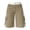 Khaki, variant on Women Summer Casual Hook & Eye High Waist Straight Leg Cargo Shorts Side Stripes Bermuda Shorts with Fringe
