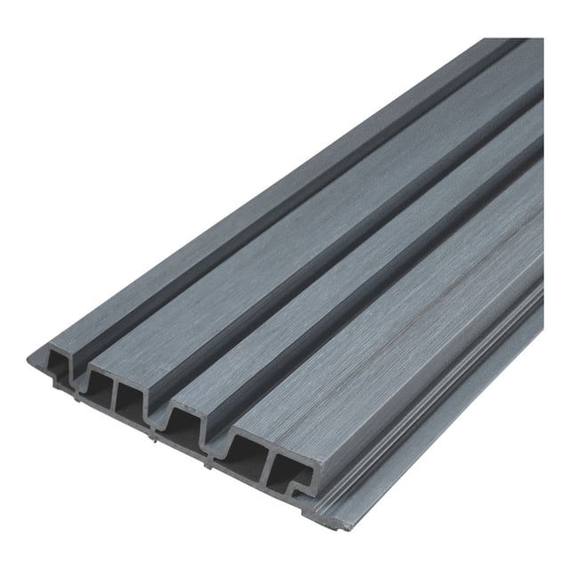 Panel Decorativo Exterior Tipo Acanalado Jauz Improvement 5 pz WPC Color Gris Plateado 290x21.9cm Cubre 3.1755mt2