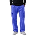 thumbnail image 2 of Nestiefly Cargo Sweatpants for Men Baggy Fleece Lined Straight Leg Sweatpants Comfort Tall Jogger Workout Pants with Pockets Royal Blue L, 2 of 10