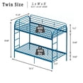thumbnail image 5 of Kacho Metal Bunk Bed, Twin Over Twin Bunk Bed with Safety Full-Length Guardrail and 2 Ladders, Space Saving Bunk Bed for Adults Teens, Twin Bunk Bed for Bedroom, Dorm, Easy Assembly, Noise Free, Blue, 5 of 7
