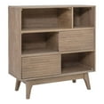 thumbnail image 1 of Pemberly Row Bookcase 3 Open Shelves 2 Sliding Door Panels in Natural, 1 of 12