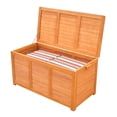 thumbnail image 2 of 4' Squash Brown Rectangular Indoor Home Furniture Cushion Storage Box, 2 of 6