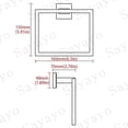 thumbnail image 2 of Toallero de pared con aro, diseño cuadrado moderno, acero inoxidable SUS304 negro mate, EGK8009-B, 2 of 5